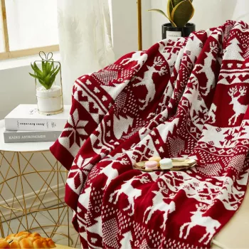 Nordic Red Plaid Throw Blanket: Cozy Cabin Accent