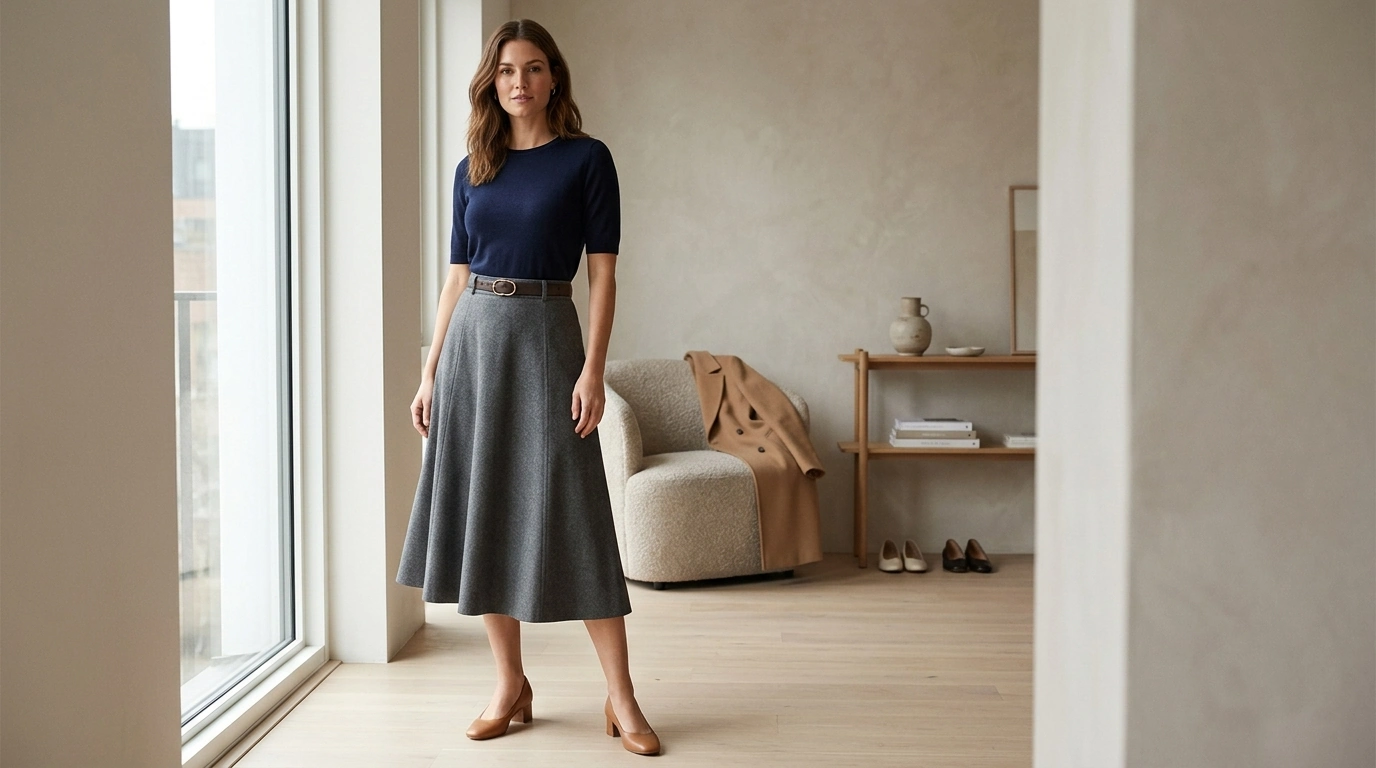 Elegant High-Waist A-Line Skirt: Fit, Fabric & Styling