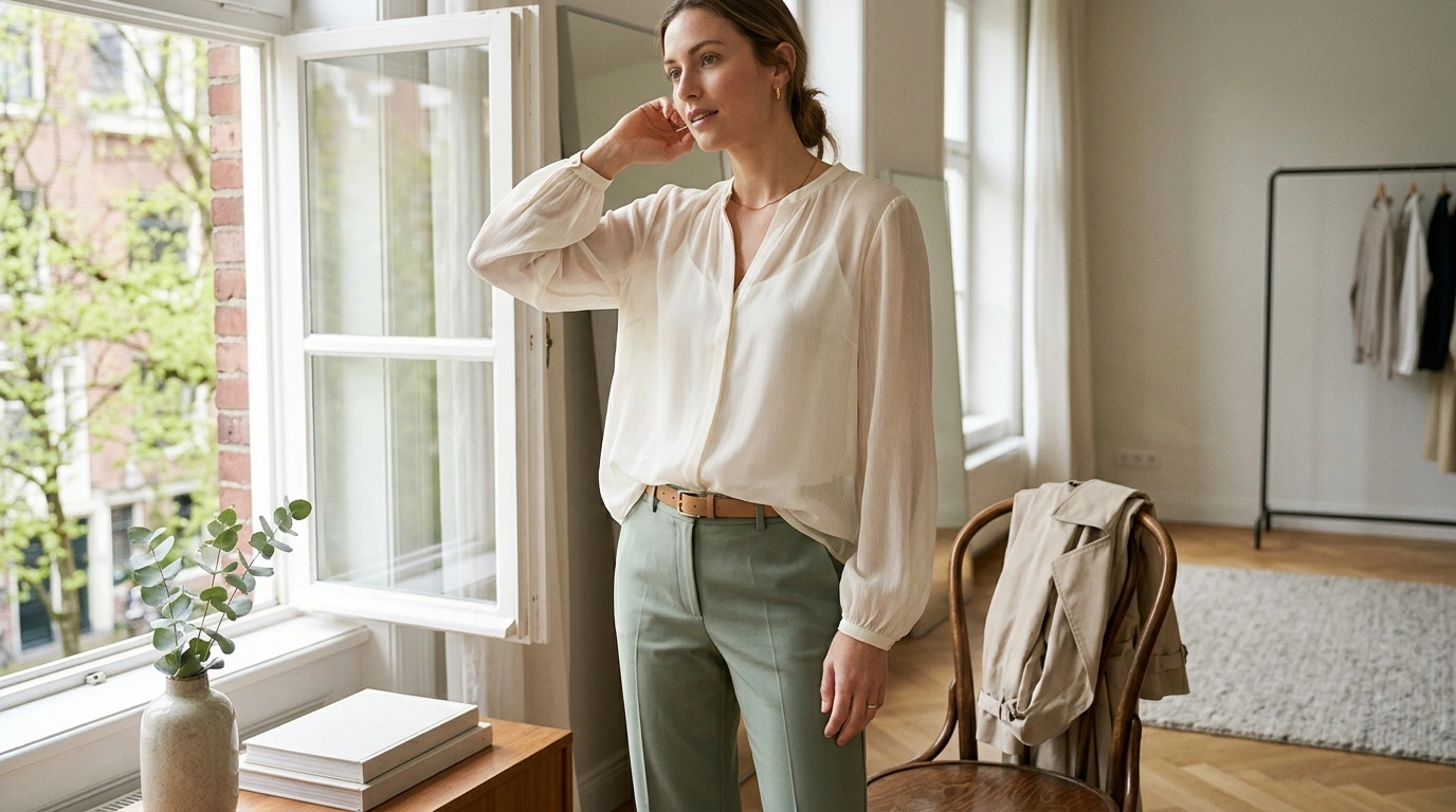 Loose Chiffon Blouse: Spring Long Sleeves, Easy Polish