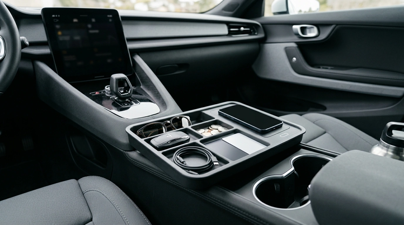 Model 3 Highland Console Organizer + Fast Wireless Charge