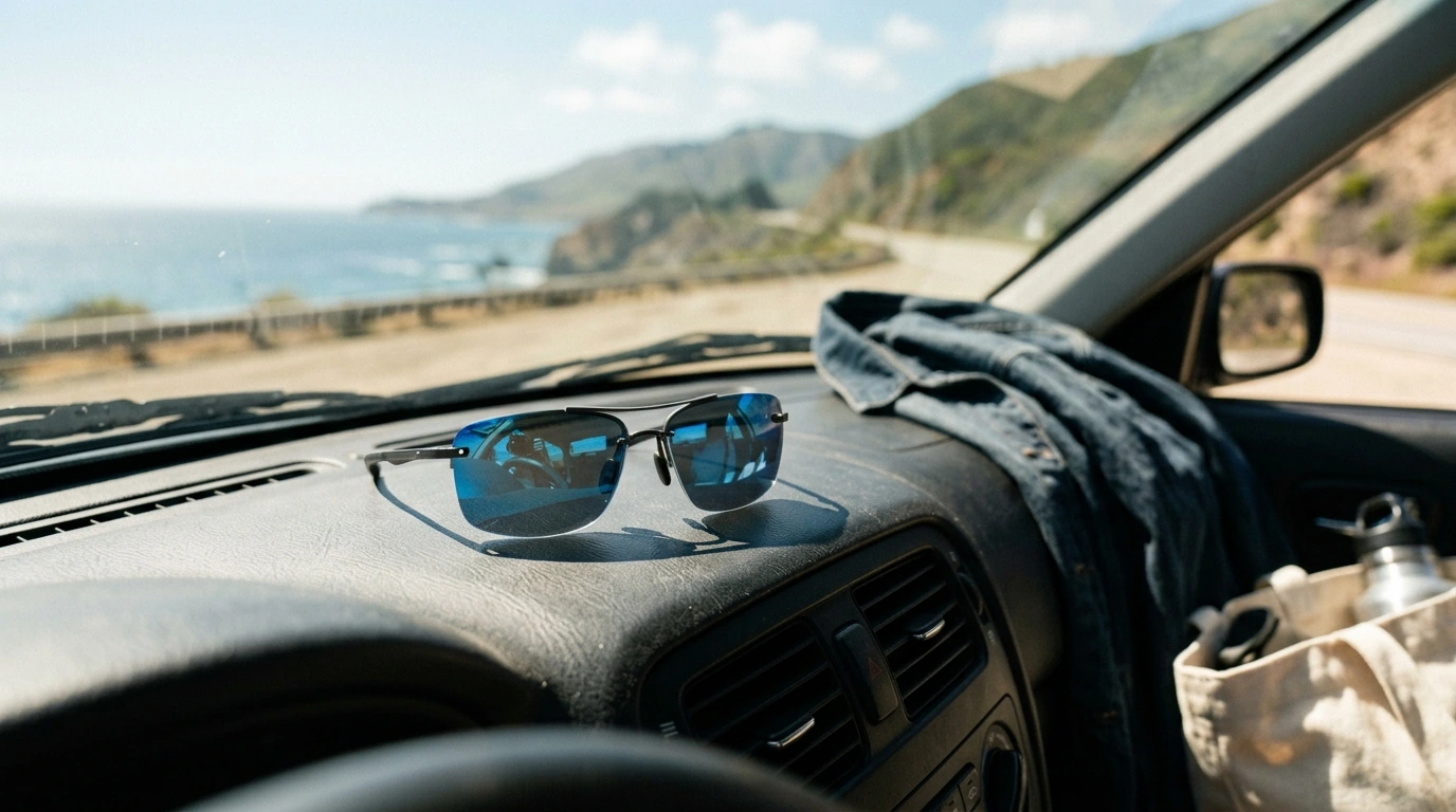 Timberland Men’s Blue Polarized Half-Rim Mirror Shades