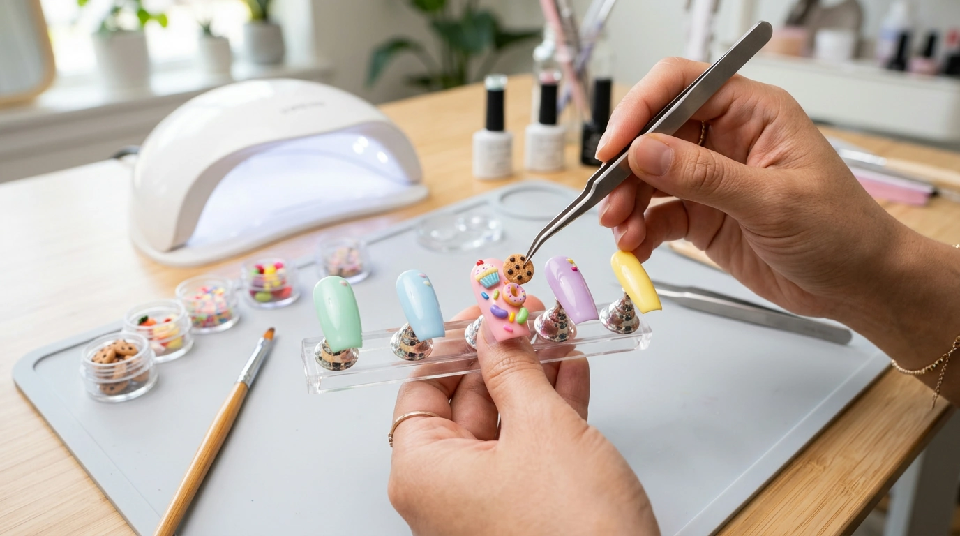 Cookie & Rainbow Bean Resin Nail Charms (50pcs)