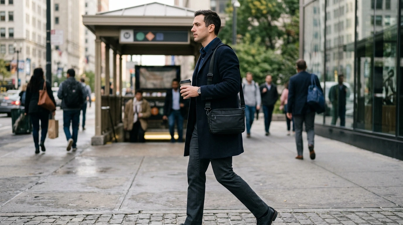 Armani Exchange Black Men’s Handbag: Zip-Secure Carry