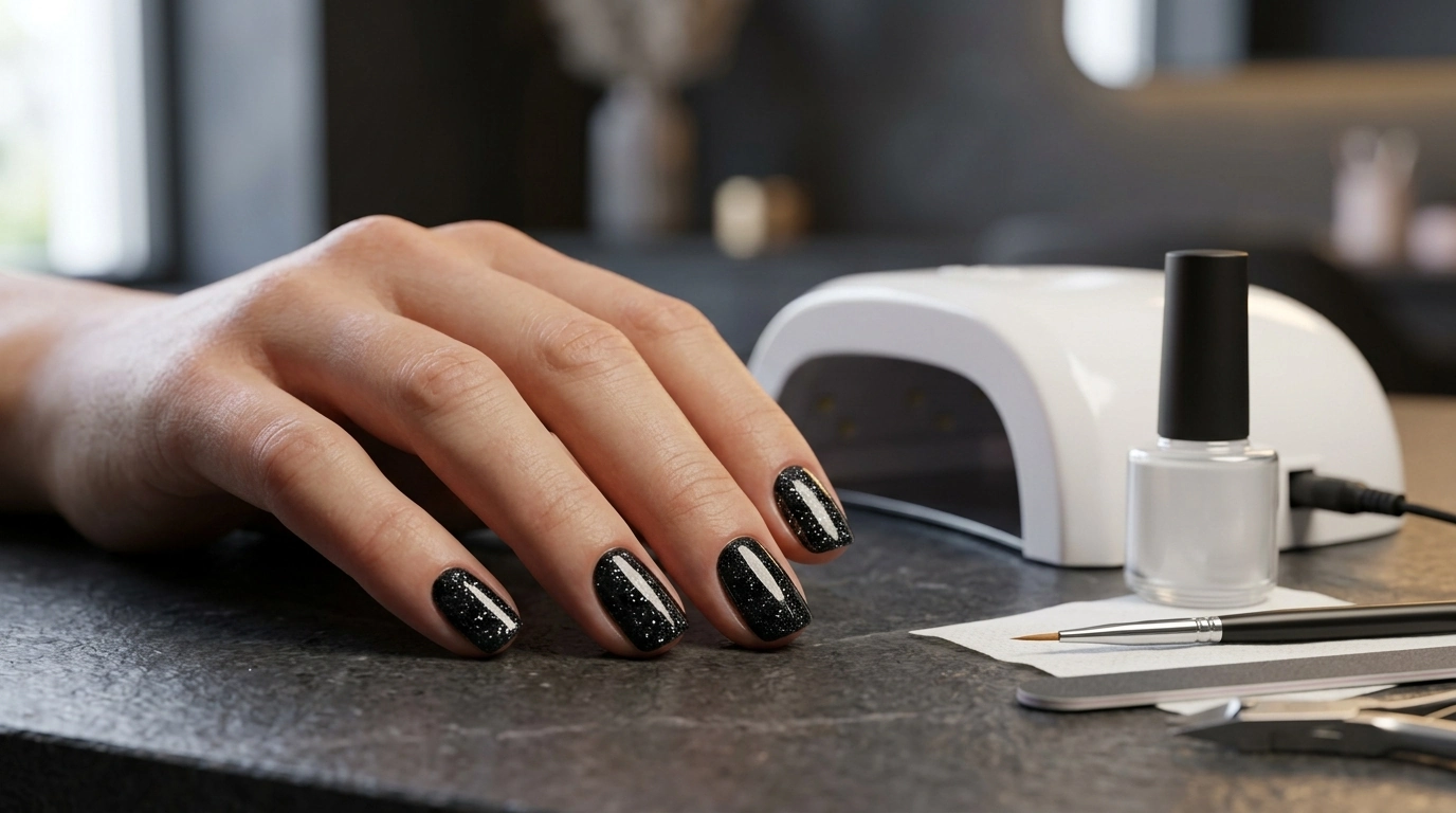 Black Diamond-Glitter Gel Polish: UV/LED Wear Guide