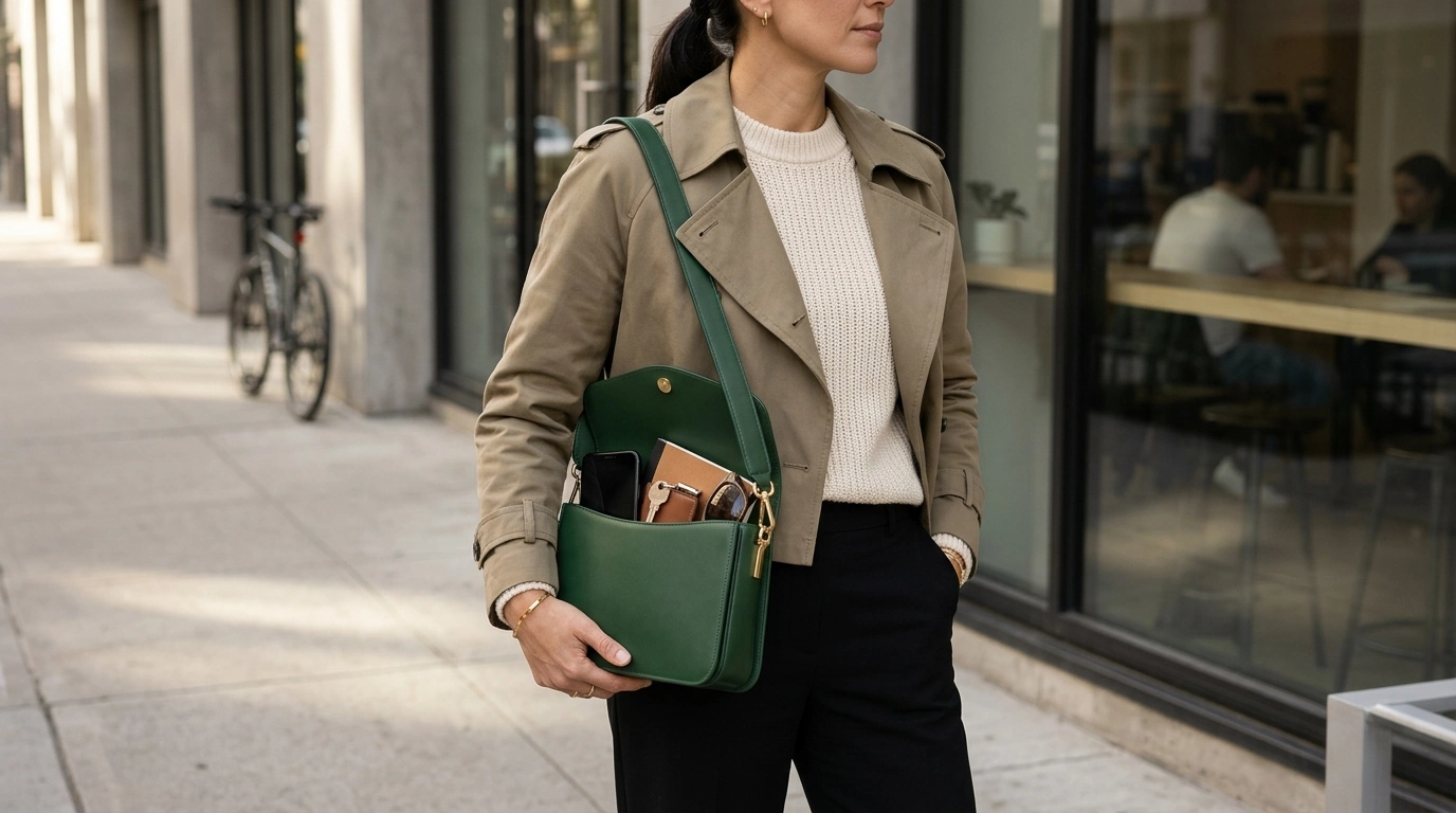 Calvin Klein Jeans Green Shoulder Bag: Chic Daily Carry