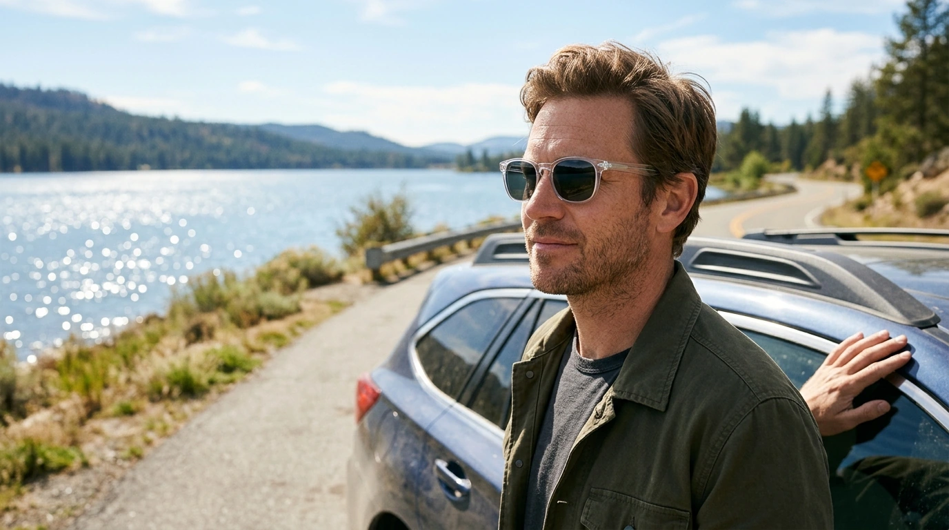 Clear-Frame Timberland Polarized Sunglasses for Men