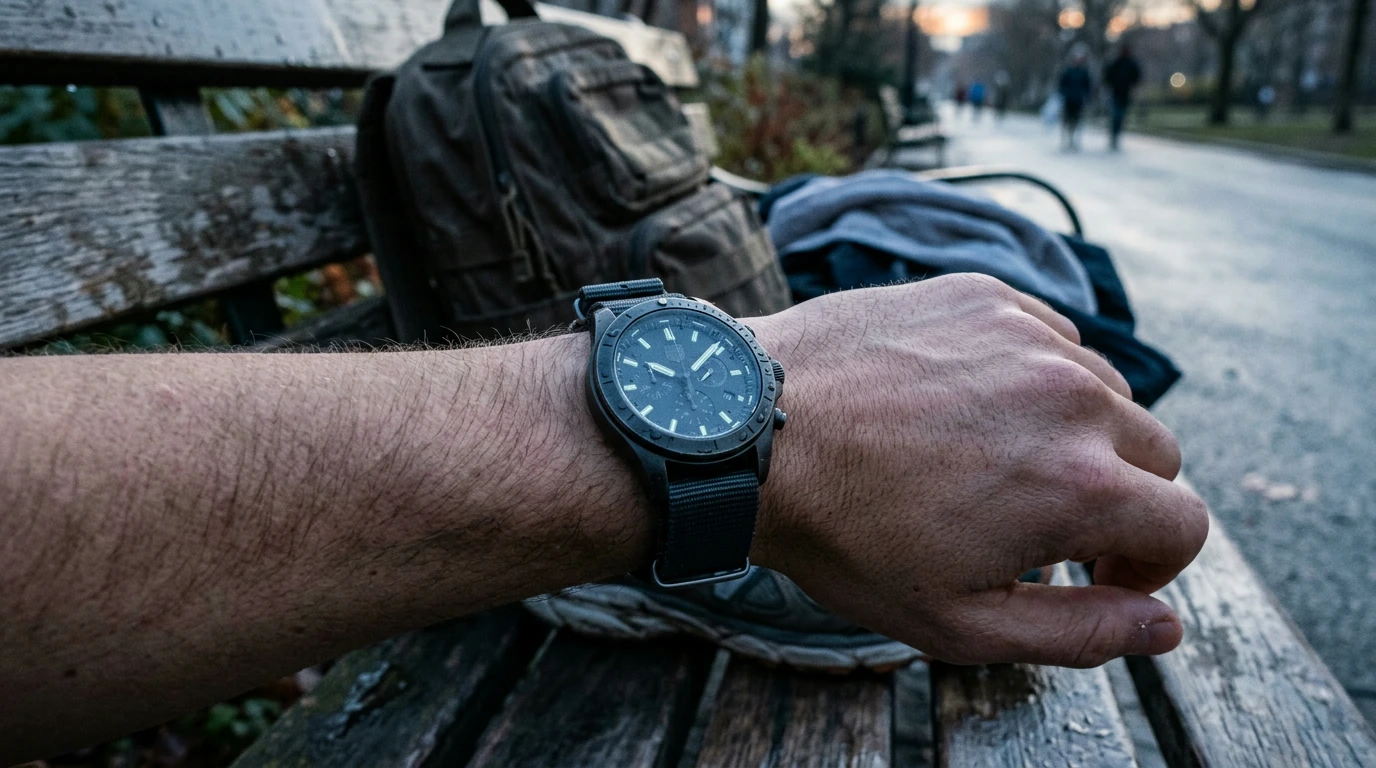 Military Quartz Chronograph Watch: Luminous & Waterproof