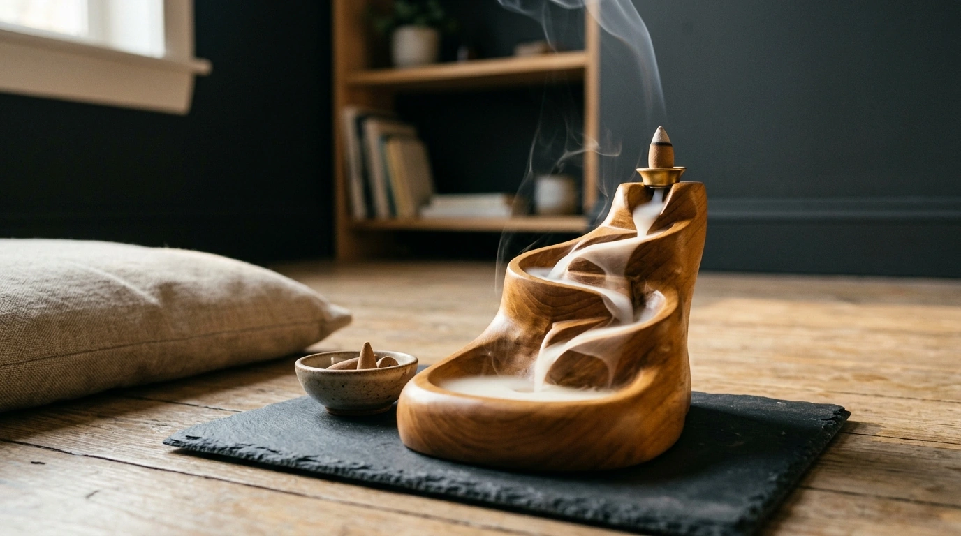 Sandalwood Backflow Burner: Alpine Waterfall Smoke