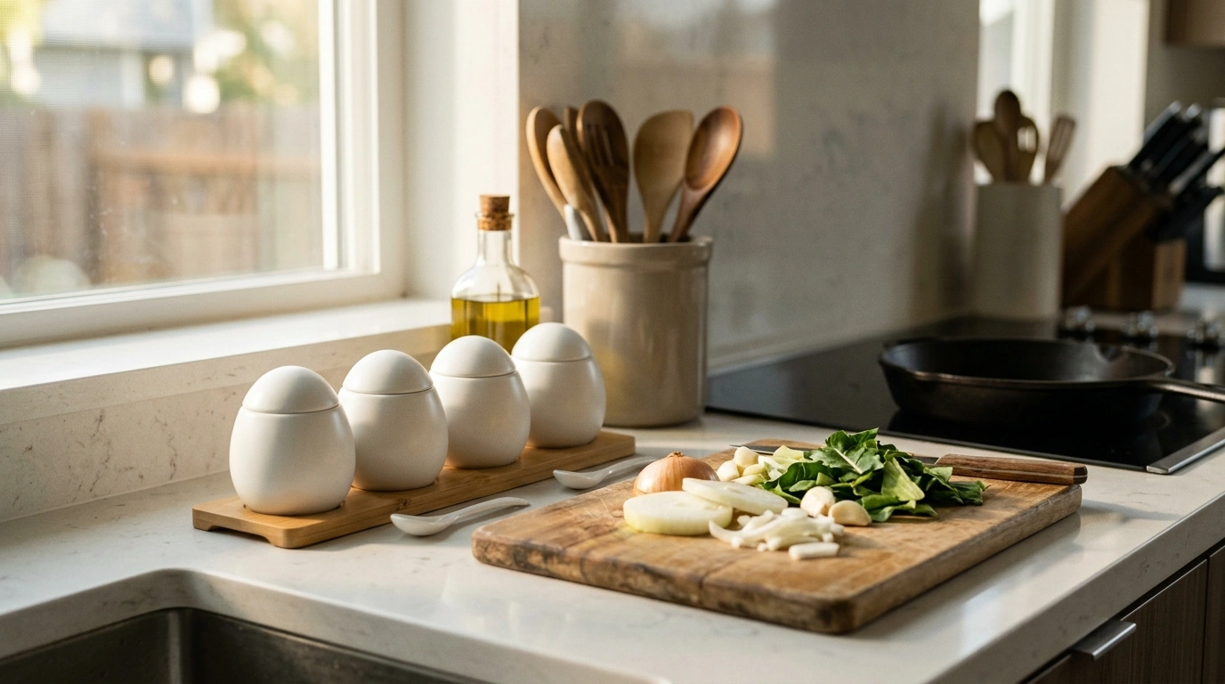 Tidy Countertop Seasoning Jars: Ceramic + Bamboo Set