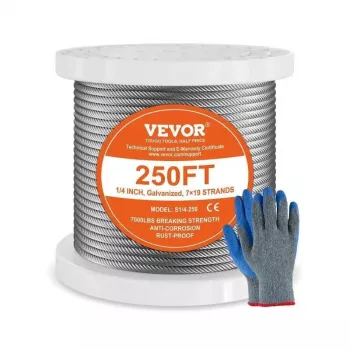 250 ft Galvanized Steel Wire Rope for Outdoor Tensioning
