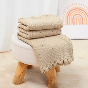 Soft Knitted Baby Blanket 35x28: Swaddle & Stroller Wrap