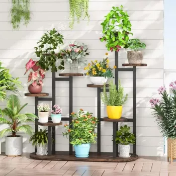 11-Pot Multi-Tier Plant Stand for Small-Space Indoor Gardens
