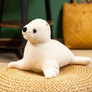 Pure White Seal Plush: Soft Cuddly Sea Friend